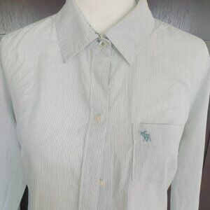 💚 Vintage Abercrombie & Fitch Teal Green Plaid Slim Fit Button-Up – Size M (Fit